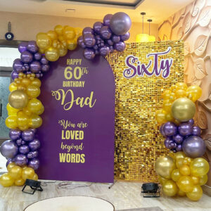 Happy Birthday Golden Backdrop Decor