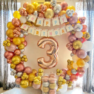 Happy Birthday Round Backdrop Decor by Party Interest | Delhi Party Planner