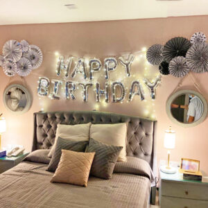 Happy Birthday Wall Decor with Paper Fans by Party Interest | Delhi Party Planner
